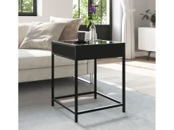 Clearance Mesa de centro | Mesa de apoio com luzes LED Infinity 40x40x51 cm Preto