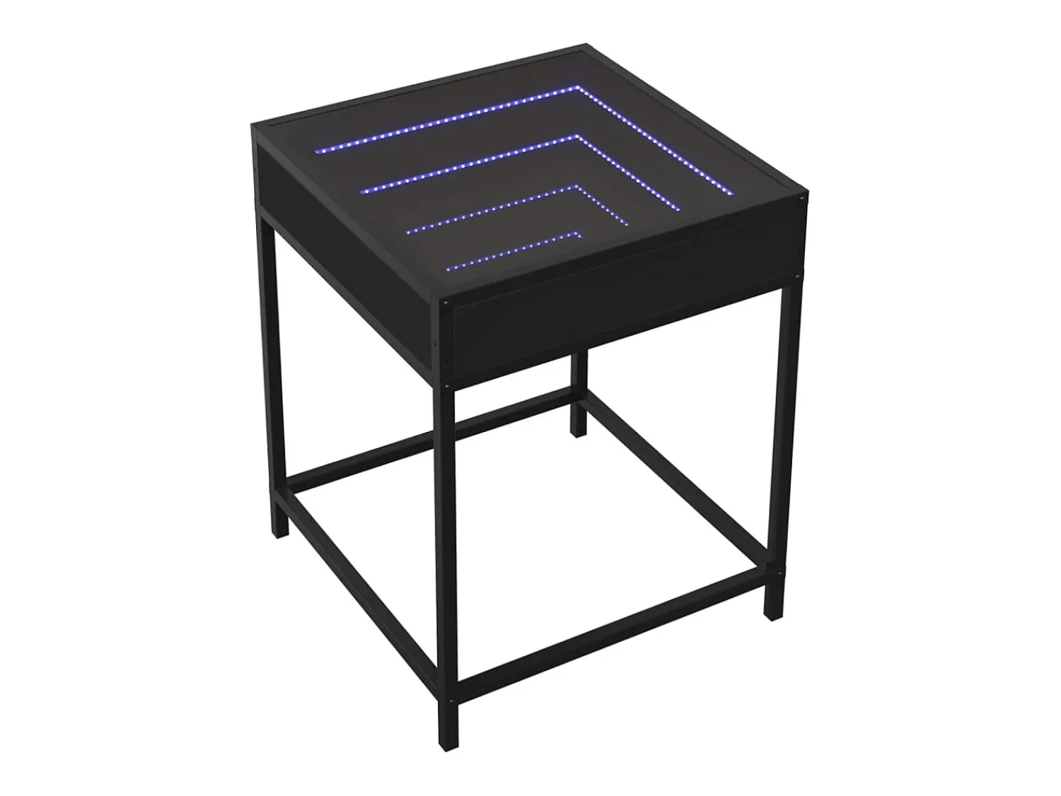 Clearance Mesa de centro | Mesa de apoio com luzes LED Infinity 40x40x51 cm Preto