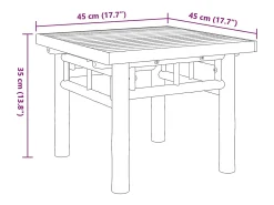 Mesa De Centro| Mesa de centro | Mesa de apoio | Mesa de café 45x45x35 cm bambu Castanho
