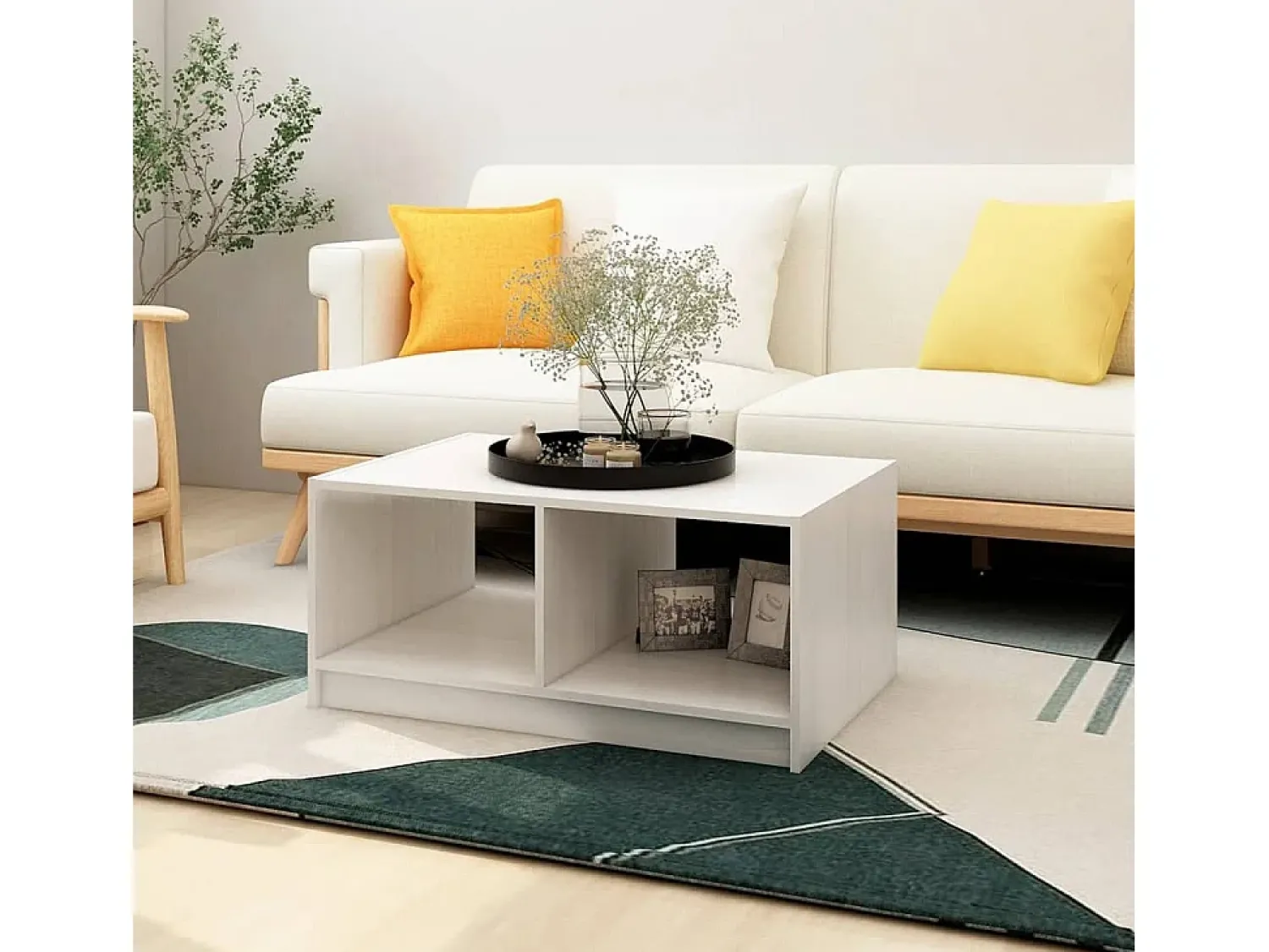 Mesa de centro | Mesa de apoio 75x50x33.5 cm madeira de pinho maciça^ Mesa De Centro