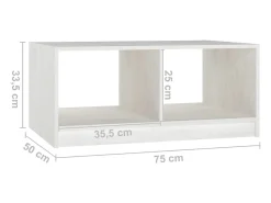 Mesa de centro | Mesa de apoio 75x50x33.5 cm madeira de pinho maciça^ Mesa De Centro