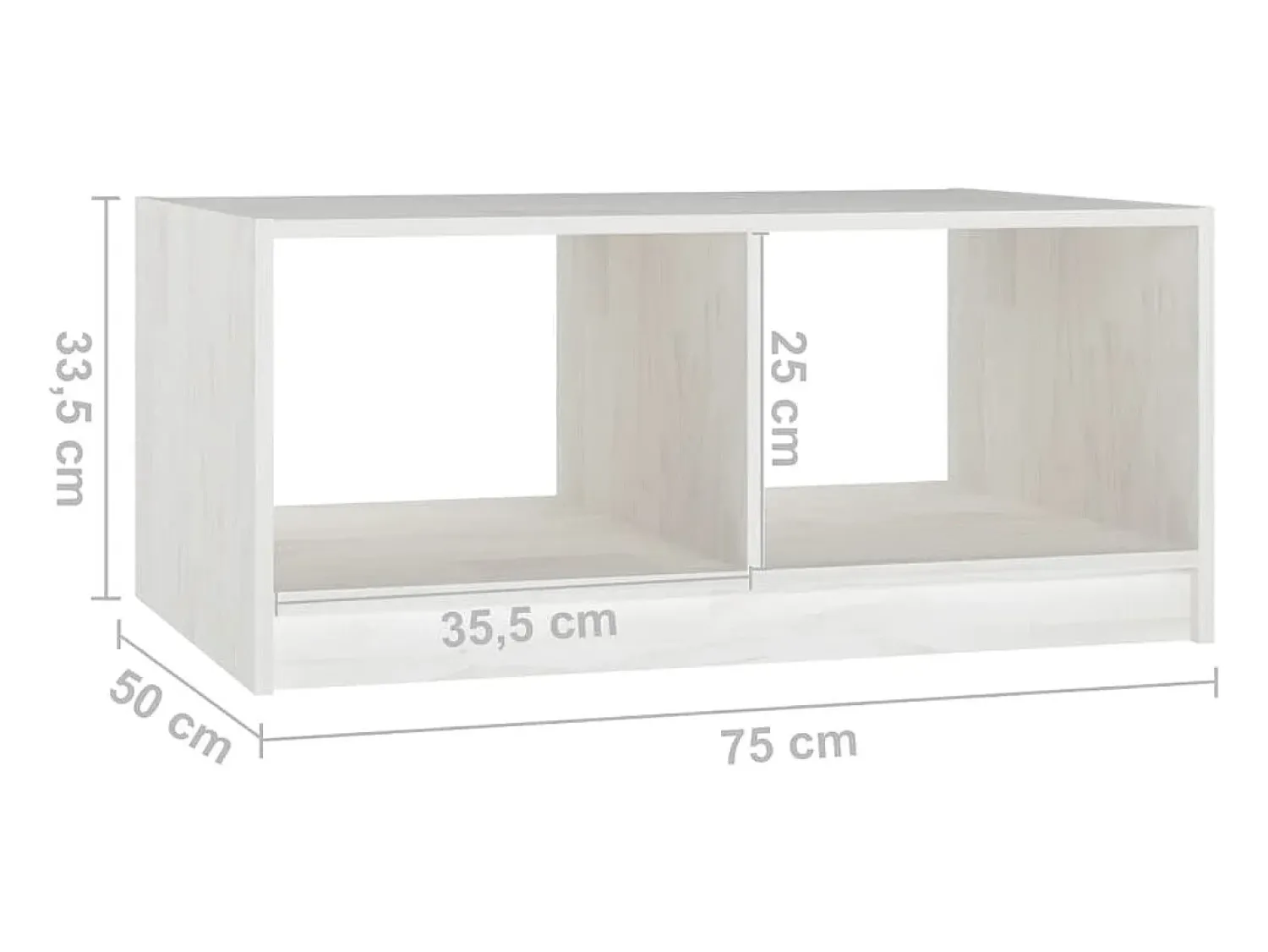 Mesa de centro | Mesa de apoio 75x50x33.5 cm madeira de pinho maciça^ Mesa De Centro