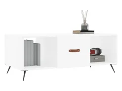 Mesa De Centro* Mesa de centro | Mesa de apoio 102x50x40 cm madeira processada Branco