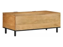Best Mesa de centro | Mesa de apoio 100x54x40cm madeira de mangueira maciça Castanho