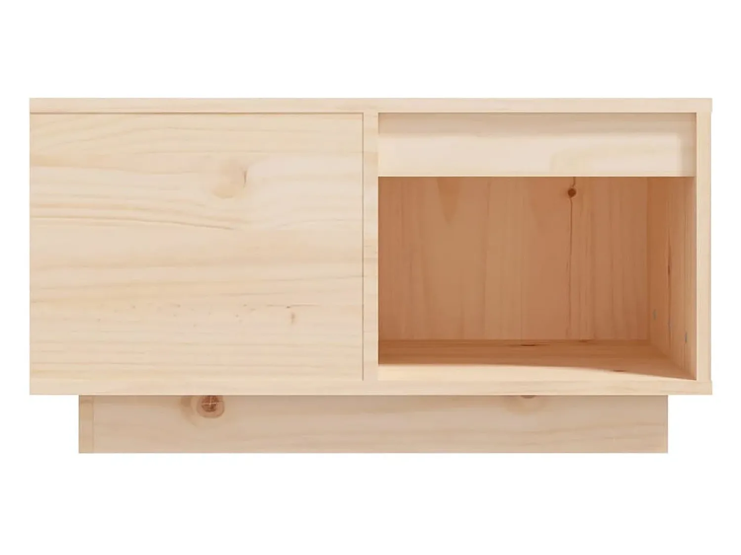 Mesa de centro | Mesa de apoio | Mesa de café 60x61x32.5 cm madeira de pinho maciça Castanho