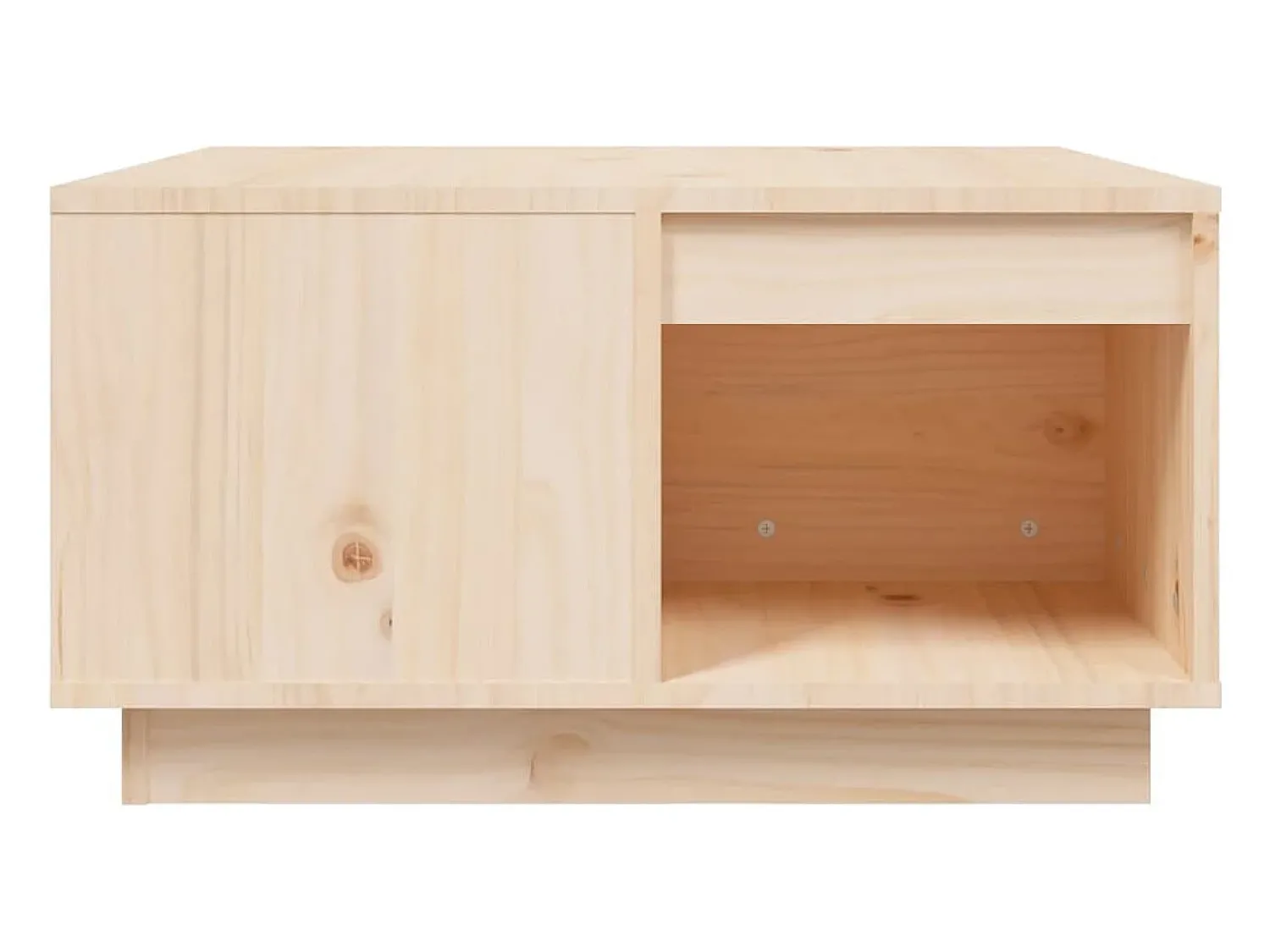 Mesa de centro | Mesa de apoio | Mesa de café 60x61x32.5 cm madeira de pinho maciça Castanho