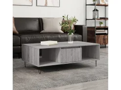 Mesa De Centro| Mesa de centro | Mesa de apoio 104x60x35 cm derivados madeira sonoma Cinzento