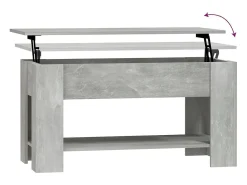 Mesa De Centro| Mesa de centro | Mesa de apoio 101x49x52 cm madeira processada cinza cimento Cinzento