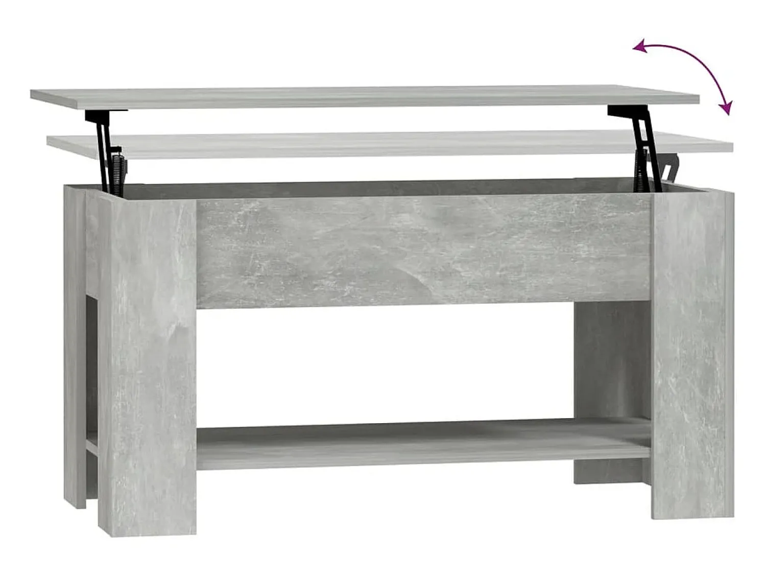 Mesa De Centro| Mesa de centro | Mesa de apoio 101x49x52 cm madeira processada cinza cimento Cinzento