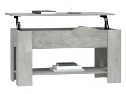 Mesa De Centro| Mesa de centro | Mesa de apoio 101x49x52 cm madeira processada cinza cimento Cinzento