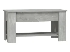 Mesa De Centro| Mesa de centro | Mesa de apoio 101x49x52 cm madeira processada cinza cimento Cinzento