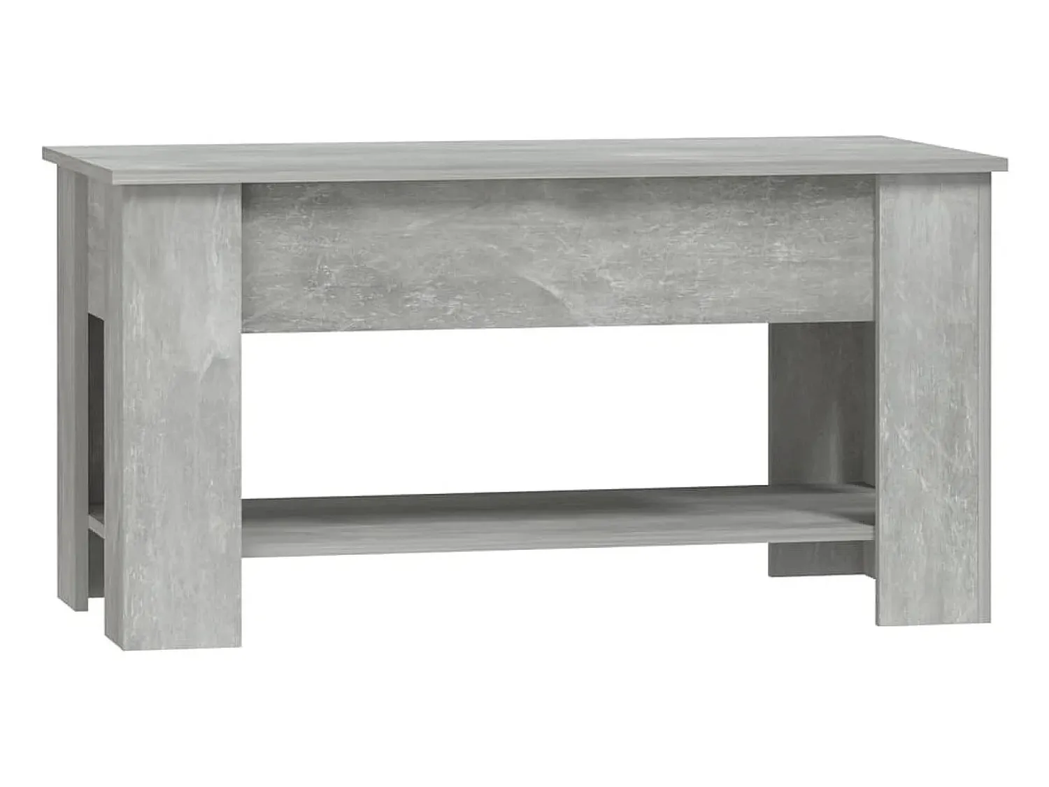Mesa De Centro| Mesa de centro | Mesa de apoio 101x49x52 cm madeira processada cinza cimento Cinzento