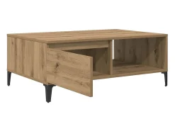 Mesa De Centro* Mesa de centro | Mesa de apoio carvalho artisiano 90x60x35 cm Castanho