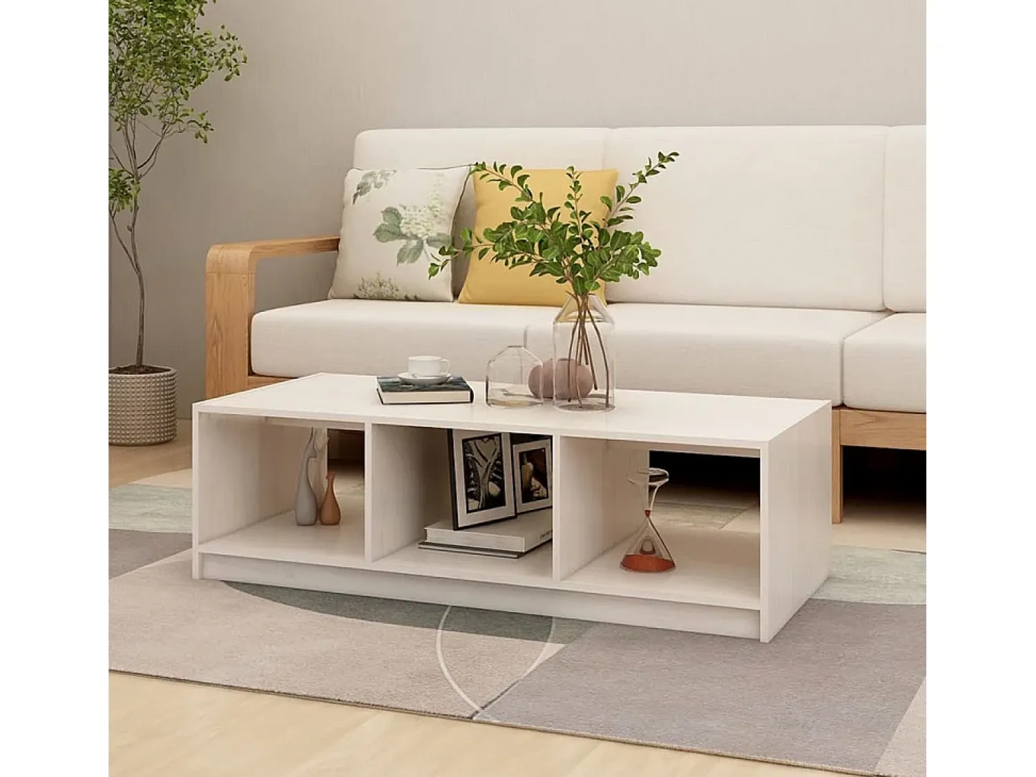 Mesa de centro | Mesa de apoio 110x50x34 cm madeira de pinho maciça^ Mesa De Centro