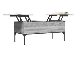 Mesa de centro | Mesa de apoio 100x50x45cm derivados madeira/metal cinza sonoma^ Mesa De Centro