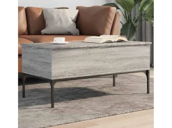 Mesa de centro | Mesa de apoio 100x50x45cm derivados madeira/metal cinza sonoma^ Mesa De Centro