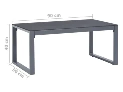 Mesa de centro | Mesa de apoio 90x50x40 cm alumínio^ Mesa De Centro