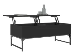 Mesa De Centro| Mesa de centro | Mesa de apoio 100x50x40 cm derivados de madeira/metal Preto