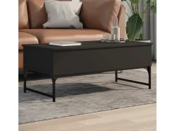 Mesa De Centro| Mesa de centro | Mesa de apoio 100x50x40 cm derivados de madeira/metal Preto