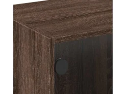 Sale Mesa de centro | Mesa de apoio c/ portas de vidro 68x50x42 cm carvalho Castanho