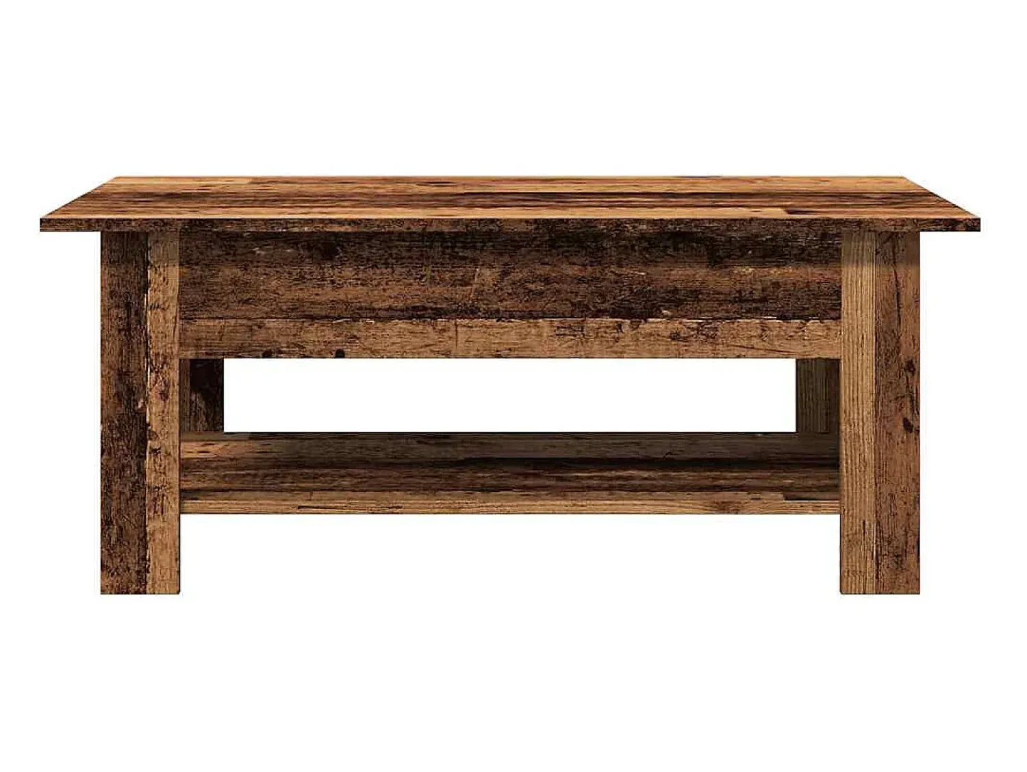 Mesa De Centro* Mesa de centro | Mesa de apoio 102x55x42 cm derivados de madeira madeira velha Castanho