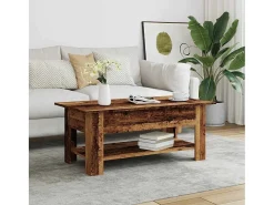 Mesa De Centro* Mesa de centro | Mesa de apoio 102x55x42 cm derivados de madeira madeira velha Castanho