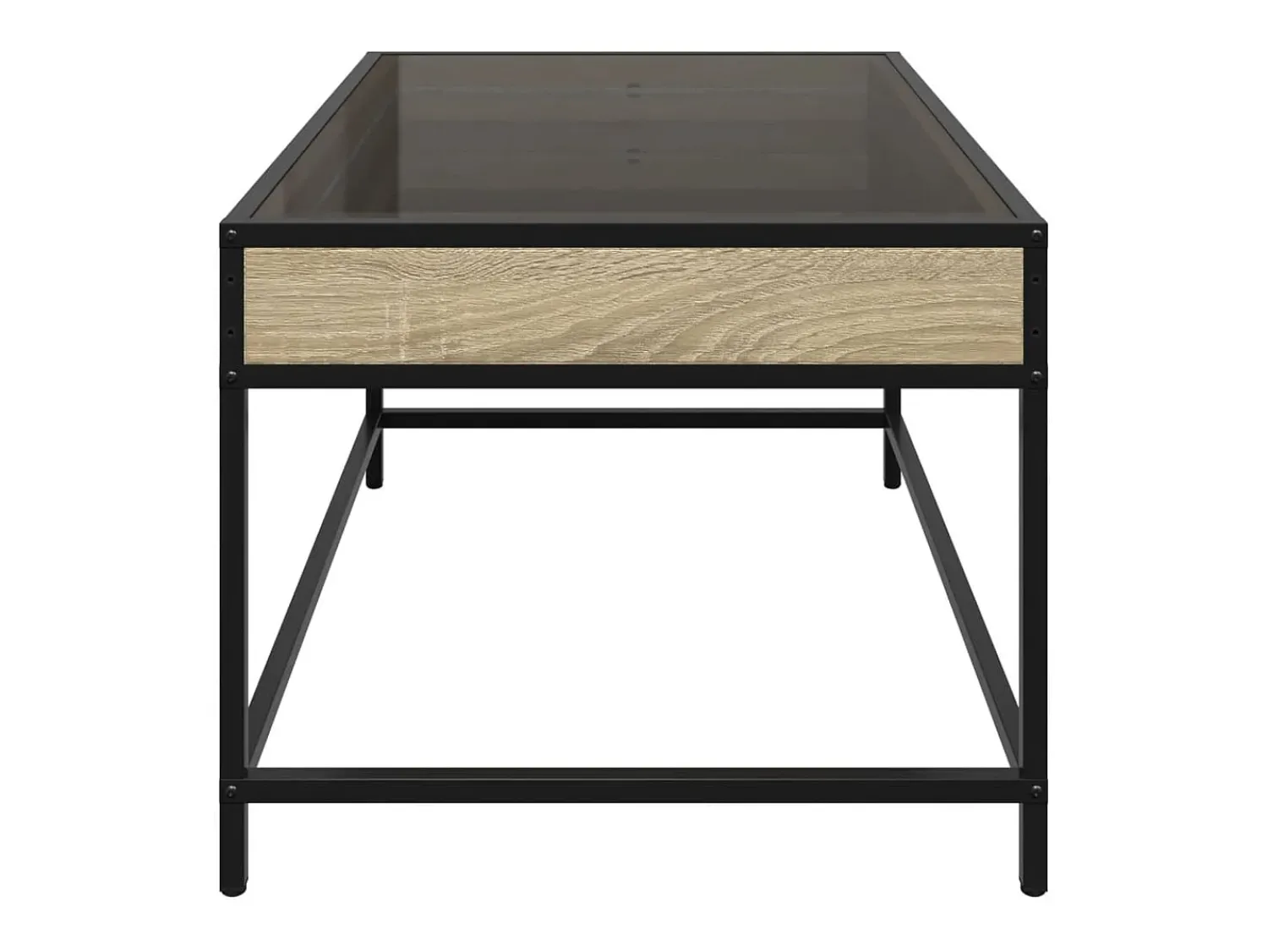 Hot Mesa de centro | Mesa de apoio luzes LED Infinity 70x50x41 cm carvalho sonoma Castanho