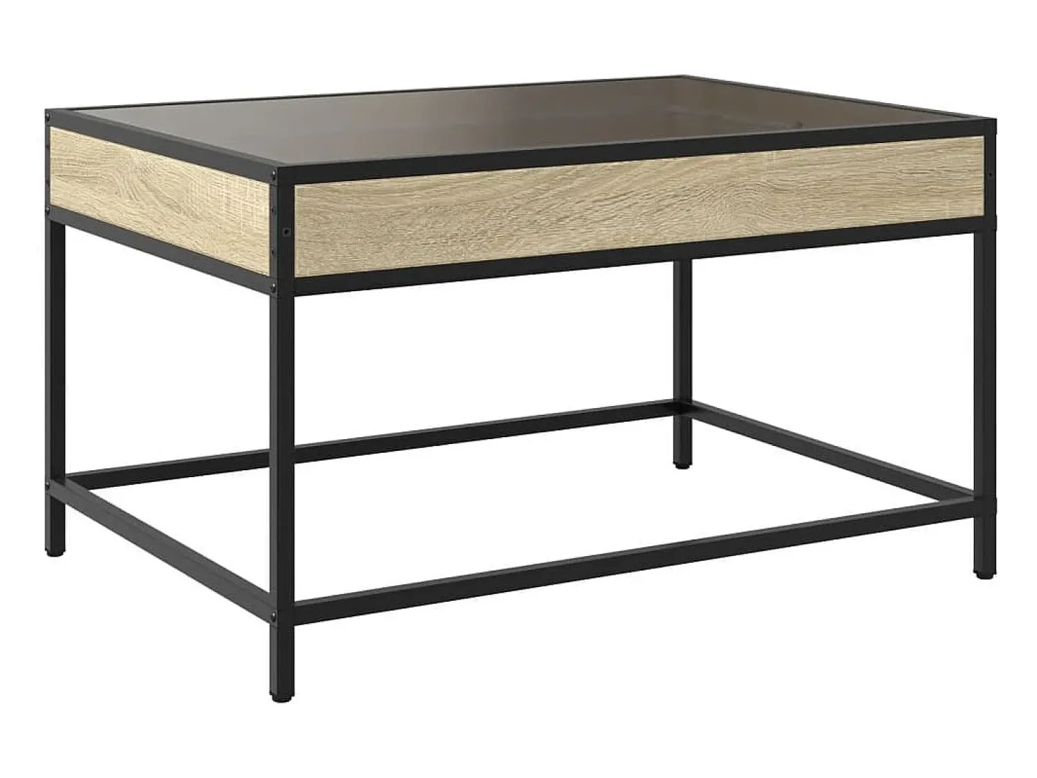 Hot Mesa de centro | Mesa de apoio luzes LED Infinity 70x50x41 cm carvalho sonoma Castanho