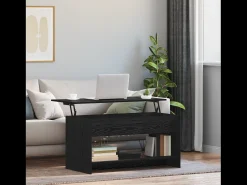 Mesa De Centro* Mesa de centro | Mesa de apoio Carvalho 80x50.5x41.5 cm Preto