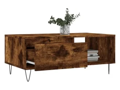 Mesa De Centro| Mesa de centro | Mesa de apoio 90x50x36.5 cm derivados madeira carvalho fumado Castanho