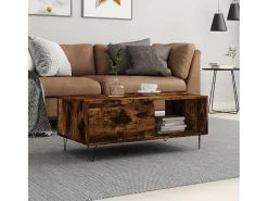 Mesa De Centro| Mesa de centro | Mesa de apoio 90x50x36.5 cm derivados madeira carvalho fumado Castanho