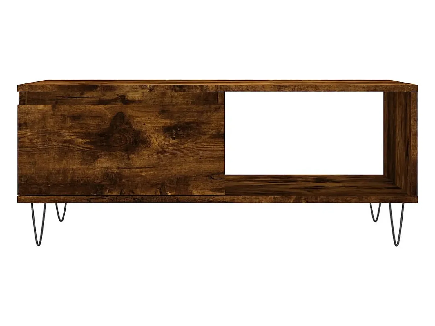 Mesa De Centro| Mesa de centro | Mesa de apoio 90x50x36.5 cm derivados madeira carvalho fumado Castanho