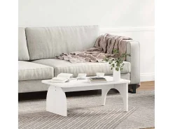 Mesa De Centro* Mesa de centro | Mesa de apoio 80x50x31 cm Madeira de pinho maciça Branco