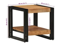 Mesa De Centro| Mesa de centro | Mesa de apoio | Mesa de café 40x40x38 cm Madeira de acácia maciça Castanho