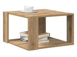 New Mesa de centro | Mesa de apoio carvalho artisiano 51.5x51.5x30 cm Bege