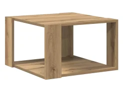 New Mesa de centro | Mesa de apoio carvalho artisiano 51.5x51.5x30 cm Bege