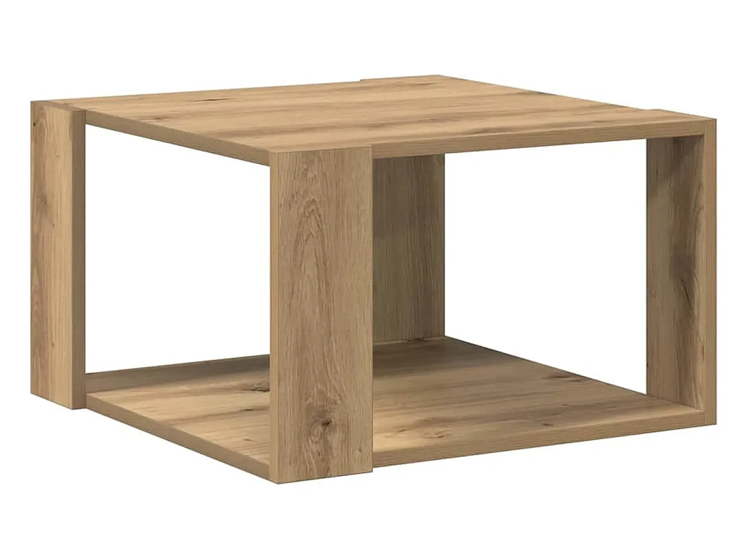 New Mesa de centro | Mesa de apoio carvalho artisiano 51.5x51.5x30 cm Bege