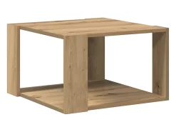 New Mesa de centro | Mesa de apoio carvalho artisiano 51.5x51.5x30 cm Bege