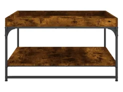 Mesa de centro | Mesa de apoio 80x80x45 cm deriv. madeira/ferro carvalho fumado^ Mesa De Centro