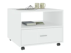Online Mesa de centro | Mesa de apoio 55x55x40 cm derivados de madeira Branco