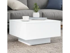 Mesa De Centro* Mesa de centro | Mesa de apoio com luzes LED 55x55x31 cm Branco