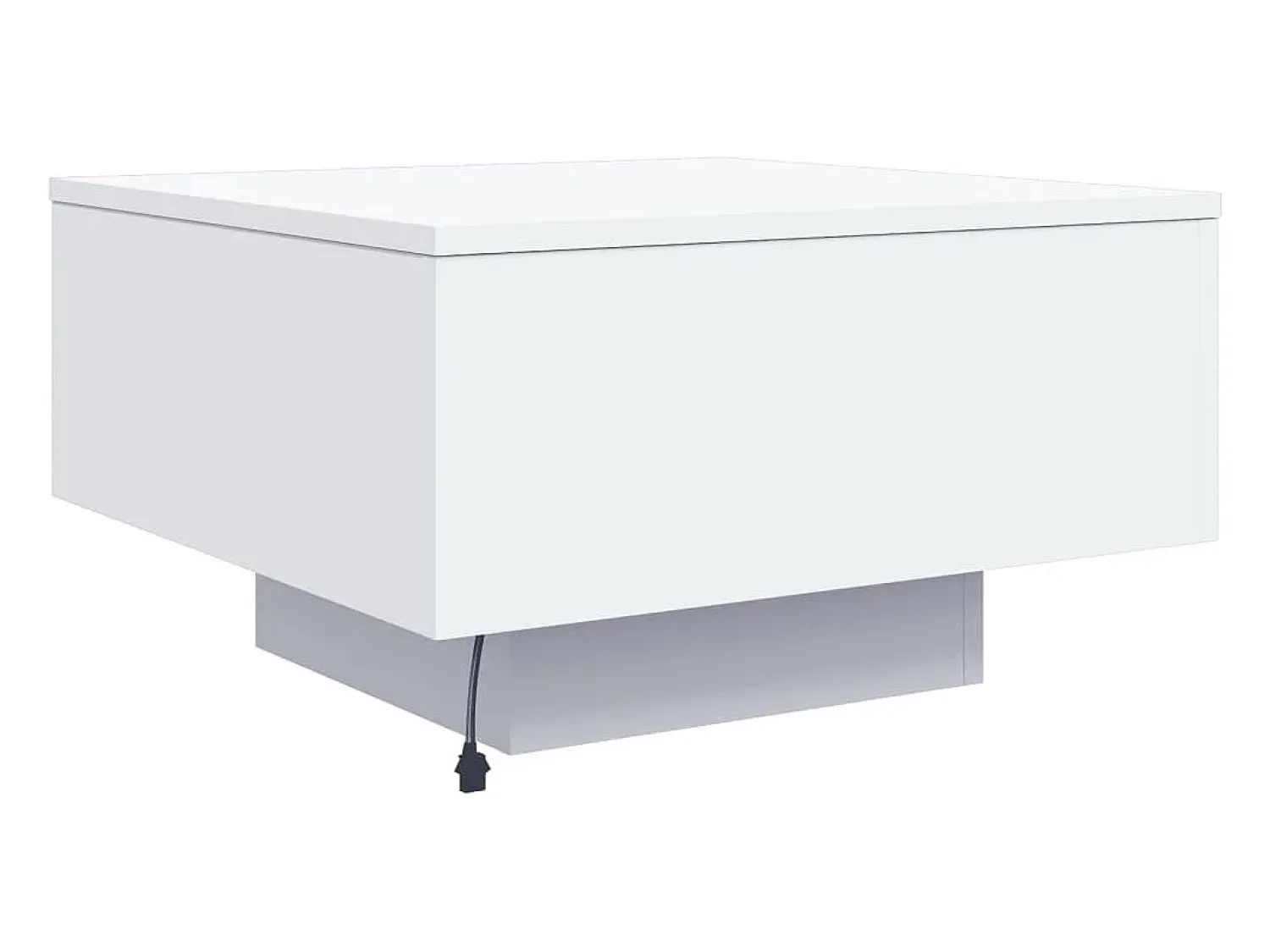 Mesa De Centro* Mesa de centro | Mesa de apoio com luzes LED 55x55x31 cm Branco