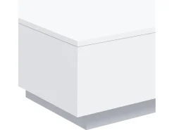 Mesa De Centro* Mesa de centro | Mesa de apoio com luzes LED 55x55x31 cm Branco