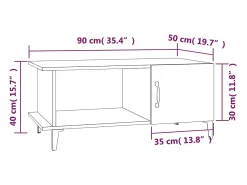 Mesa De Centro| Mesa de centro | Mesa de apoio 90x50x40 cm madeira processada Branco