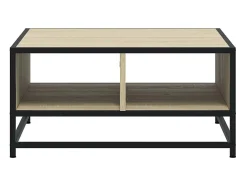 Mesa de centro | Mesa de apoio derivados de madeira e metal carvalho sonoma Castanho
