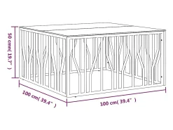 Mesa De Centro| Mesa de centro | Mesa de apoio | Mesa de café 100x100x50 cm aço inoxidável e vidro Prateado