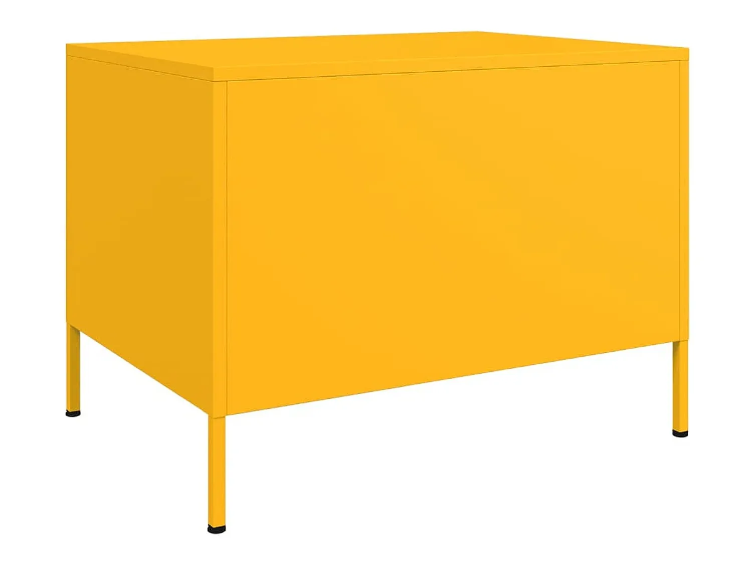 Mesa De Centro| Mesa de centro | Mesa de apoio 68x50x50.5 cm aço mostarda Amarelo