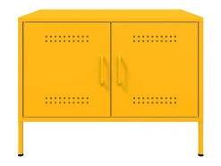 Mesa De Centro| Mesa de centro | Mesa de apoio 68x50x50.5 cm aço mostarda Amarelo
