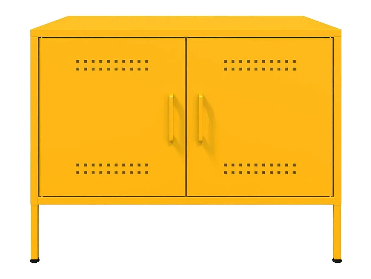 Mesa De Centro| Mesa de centro | Mesa de apoio 68x50x50.5 cm aço mostarda Amarelo