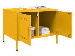 Mesa De Centro| Mesa de centro | Mesa de apoio 68x50x50.5 cm aço mostarda Amarelo